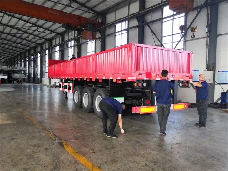 3 Axle Drop Side Cargo Semi Trailer